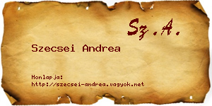 Szecsei Andrea névjegykártya